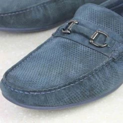 ATESBER By Inc5 MEN TRIM DRIVING SHOES - NAVY