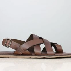 PRIVO By Inc5 CROSSED TOE POST SANDAL-BROWN MEN
