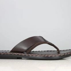 PRIVO By Inc5 MEN EMBOSSED ROPE THONG-BROWN