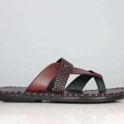 PRIVO By Inc5 EMBOSSED STRAP TOE THONG-MAROON