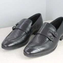 PRIVO By Inc5 INTERLACE EMBOSS DOUBLE MONK-BLACK MEN