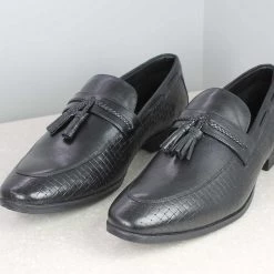 PRIVO By Inc5 INTERLACE EMBOSS TASSEL SLIPON-BLACK