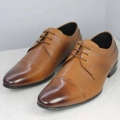 PRIVO By Inc5 MEN PRINTED DERBY - TAN 9 PRIVO By Inc5 MEN PRINTED DERBY - TAN