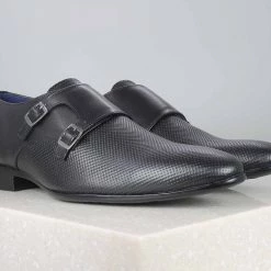 PRIVO By Inc5 MEN EMBOSS DOUBLE MONK - BLACK