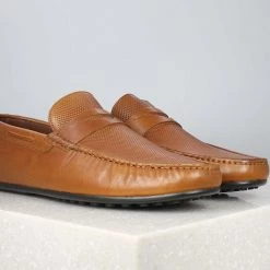 PRIVO By Inc5 EMBOSS VAMP MOCCASIN-TAN MEN