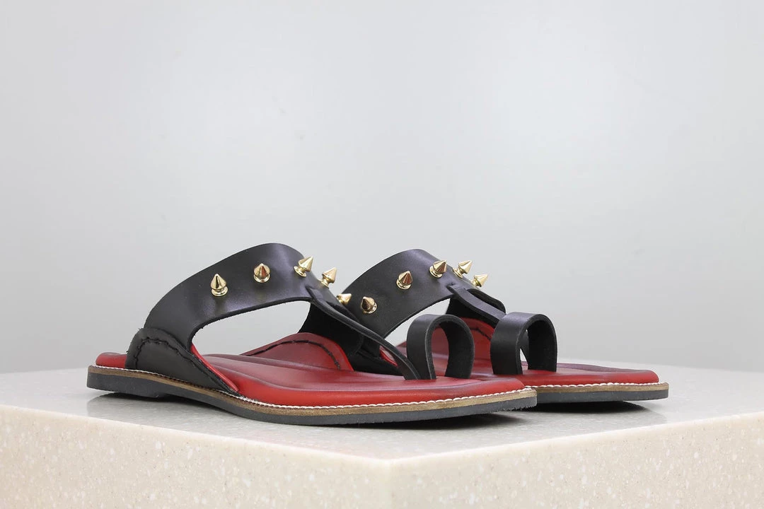 PRIVO By Inc5 MEN FRONT BUCKLE THONG-BLACK/RED 3 PRIVO By Inc5 MEN FRONT BUCKLE THONG-BLACK/RED