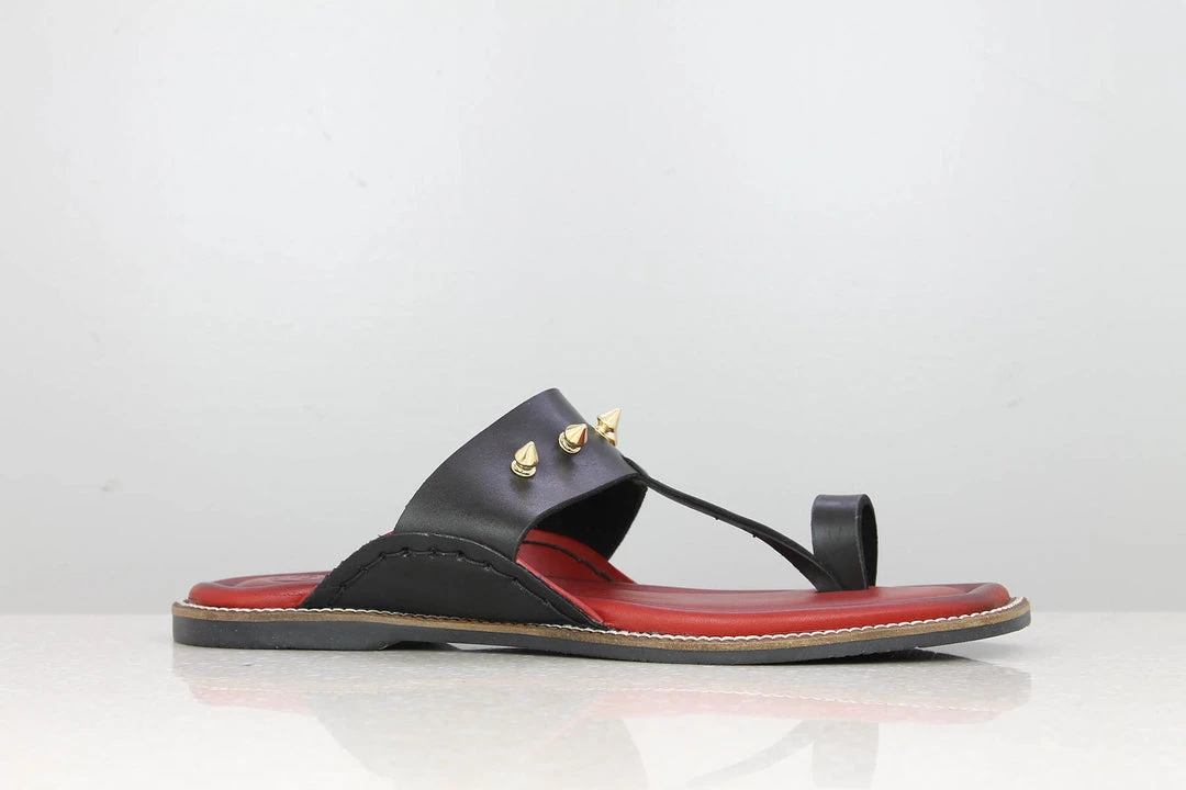 PRIVO By Inc5 MEN FRONT BUCKLE THONG-BLACK/RED 4 PRIVO By Inc5 MEN FRONT BUCKLE THONG-BLACK/RED