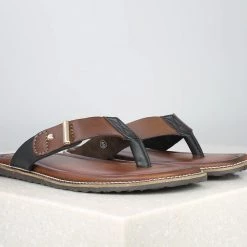 PRIVO By Inc5 FRONT BUCKLE THONG -BROWN/BLACK MEN