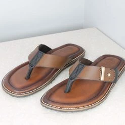 PRIVO By Inc5 FRONT BUCKLE THONG -BROWN/BLACK MEN