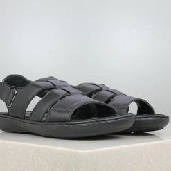 PRIVO By Inc5 CASUAL LEATHER SANDAL-BLACK MEN