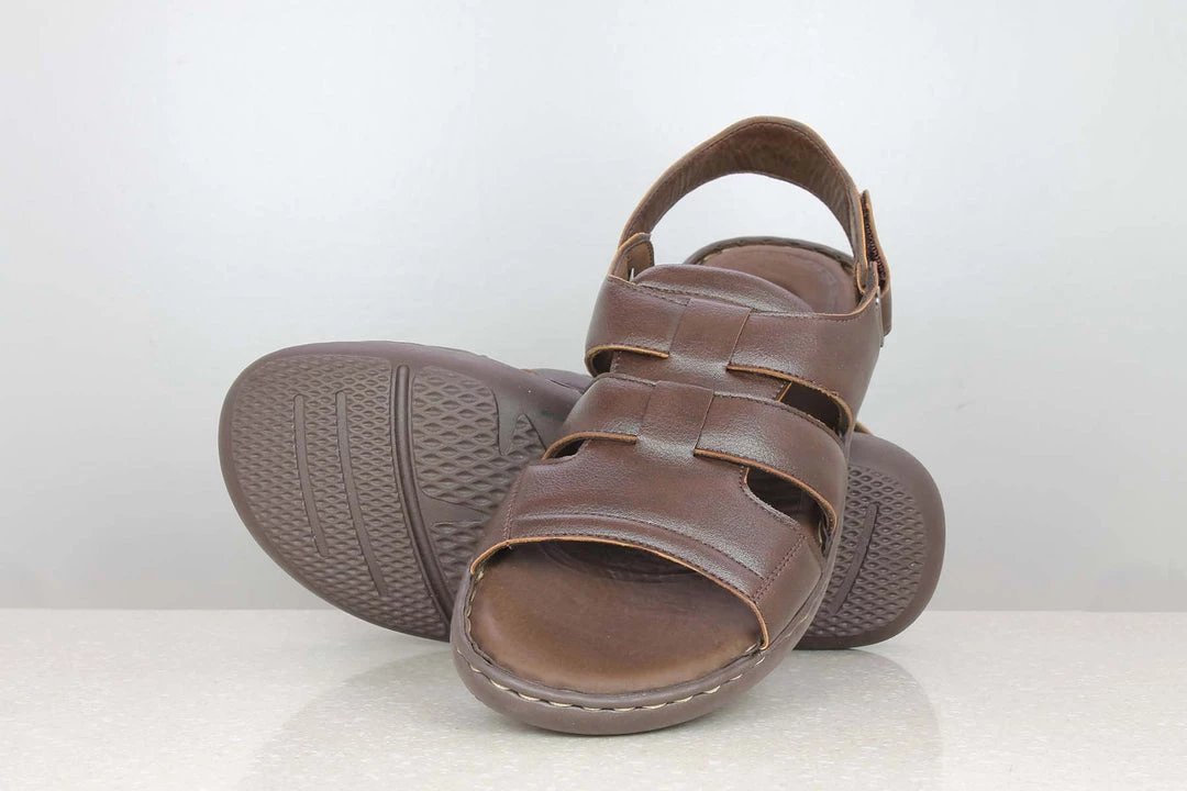 PRIVO By Inc5 CASUAL LEATHER SANDAL-BROWN 5 PRIVO By Inc5 CASUAL LEATHER SANDAL-BROWN