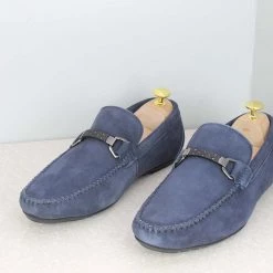 PRIVO By Inc5 BUCKLE STRAP DRIVING SHOES-NAVY