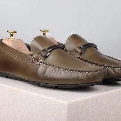 PRIVO By Inc5 MEN DRIVING CASUAL LEATHER SHOES-OLIVE