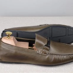 PRIVO By Inc5 MEN DRIVING CASUAL LEATHER SHOES-OLIVE