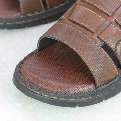 PRIVO By Inc5 MEN'S TAN LEATHER STROLLERS SLIPPERS