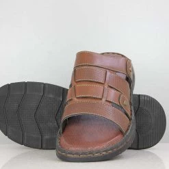PRIVO By Inc5 MEN'S TAN LEATHER STROLLERS SLIPPERS