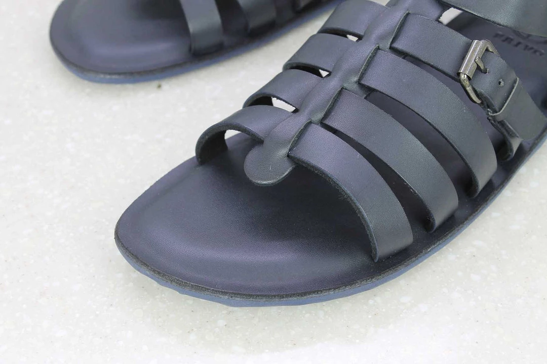 PRIVO By Inc5 LEATHER SANDAL-BLUE MEN 4 PRIVO By Inc5 LEATHER SANDAL-BLUE MEN