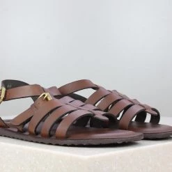 PRIVO By Inc5 LEATHER SANDAL-BROWN MEN