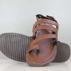 PRIVO By Inc5 LEATHER SANDAL-BROWN MEN