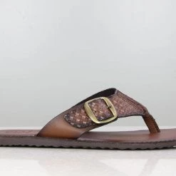 PRIVO By Inc5 FRONT BUCKLE THONG -BROWN MEN