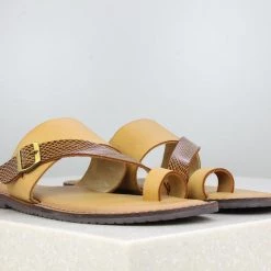 PRIVO By Inc5 MEN FRONT BUCKLE THONG -TAN