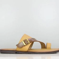 PRIVO By Inc5 MEN FRONT BUCKLE THONG -TAN