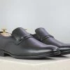 PRIVO By Inc5 BROOCH LEATEHR SLIPPON-BLACK MEN