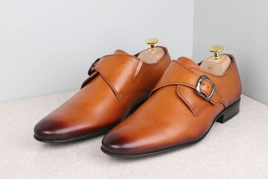 PRIVO By Inc5 MONK SHOES-TAN MEN 5 PRIVO By Inc5 MONK SHOES-TAN MEN