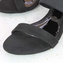 Inc.5 BLOCK HEEL ELASTIC SANDAL-BLACK