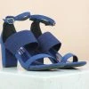 Inc.5 BLOCK HEEL ELASTIC SANDAL-BLUE