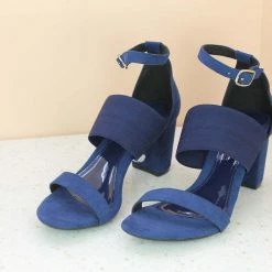 Inc.5 BLOCK HEEL ELASTIC SANDAL-BLUE