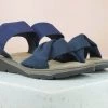 Inc.5 SUEDE COMFORT SANDAL - BLUE SALE