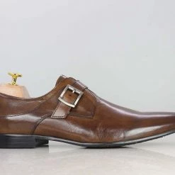 ATESBER By Inc5 MEN FORMAL MONK SHOE-BROWN