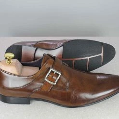 ATESBER By Inc5 MEN FORMAL MONK SHOE-BROWN