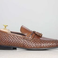 ATESBER By Inc5 MEN FORMAL SLIPPON SHOES-BROWN