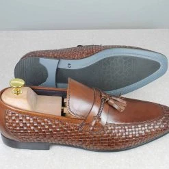 ATESBER By Inc5 MEN FORMAL SLIPPON SHOES-BROWN