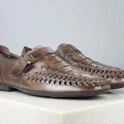 ATESBER By Inc5 MEN INTERLACE VELCRO SANDAL - COFFEE