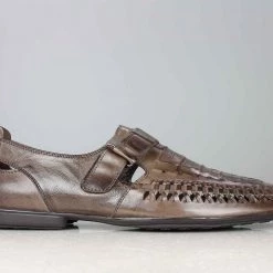 ATESBER By Inc5 MEN INTERLACE VELCRO SANDAL - COFFEE