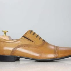 ATESBER By Inc5 OXFORD FORMAL LACE-UP SHOES-TAN MEN