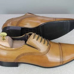 ATESBER By Inc5 OXFORD FORMAL LACE-UP SHOES-TAN MEN