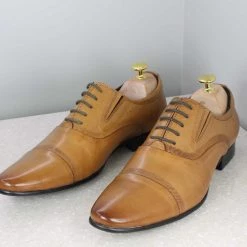 ATESBER By Inc5 OXFORD FORMAL LACE-UP SHOES-TAN MEN