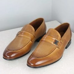 ATESBER By Inc5 PERFORATED VAMP SLIPON-TAN MEN