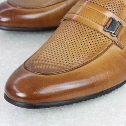 ATESBER By Inc5 PERFORATED VAMP SLIPON-TAN MEN