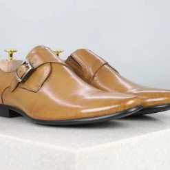 ATESBER By Inc5 FORMALS LEATHER MONK SHOE-TAN MEN