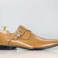 ATESBER By Inc5 FORMALS LEATHER MONK SHOE-TAN MEN