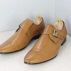 ATESBER By Inc5 FORMALS LEATHER MONK SHOE-TAN MEN