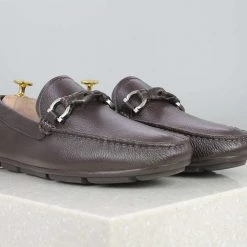 ATESBER By Inc5 MEN TRIM LEATHER DRIVING SHOES-COFFEE