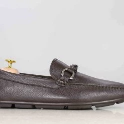 ATESBER By Inc5 MEN TRIM LEATHER DRIVING SHOES-COFFEE