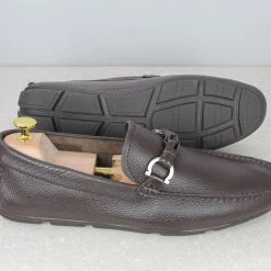 ATESBER By Inc5 MEN TRIM LEATHER DRIVING SHOES-COFFEE