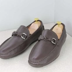 ATESBER By Inc5 MEN TRIM LEATHER DRIVING SHOES-COFFEE